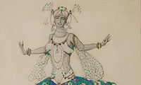Lev Bakst. A sketch of the costume of the Bride for Tamara Krasavina for the ballet "Blue God". 1911